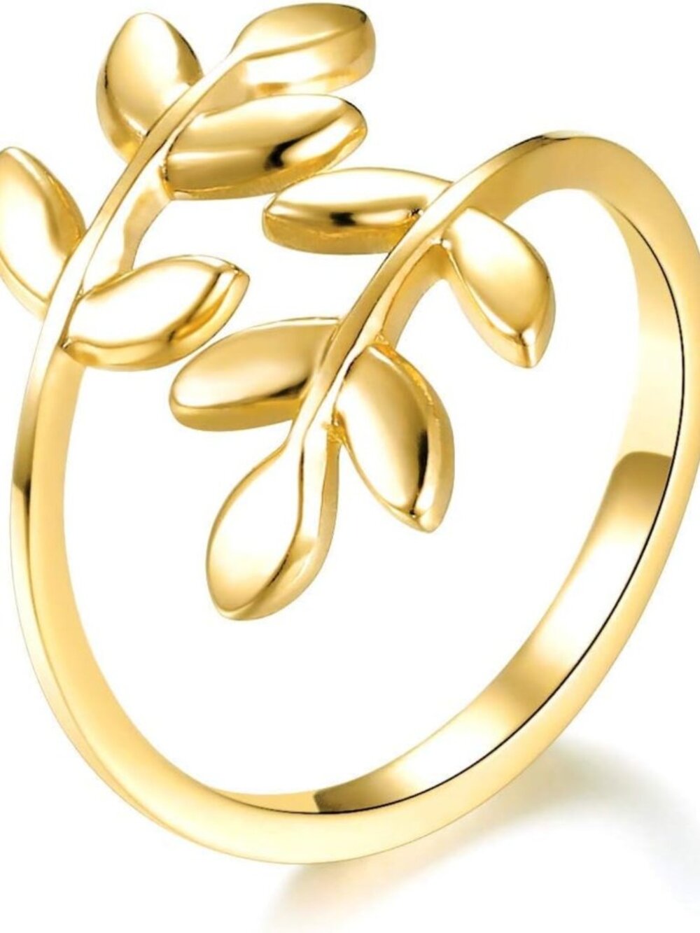 Adjustable 18k Gold & Silver Leaf Branch Ring for Women - Elegant Jewelry Gift